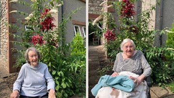 Kendal care home Residents enjoy the glorious weather